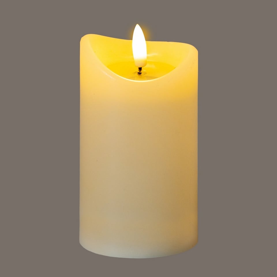 image 1 of Luxe Collection Natural Glow 2.75x5 Melted LED Candle - Plastic - L7 x W7 x H12 cm - Cream