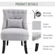 image 6 of HOMCOM Tub Chair, Armless Single Sofa, Modern Button Tufted Armchair, Upholstered Linen Fabric Longue Accent Chair for Living Room, Bedroom, Grey