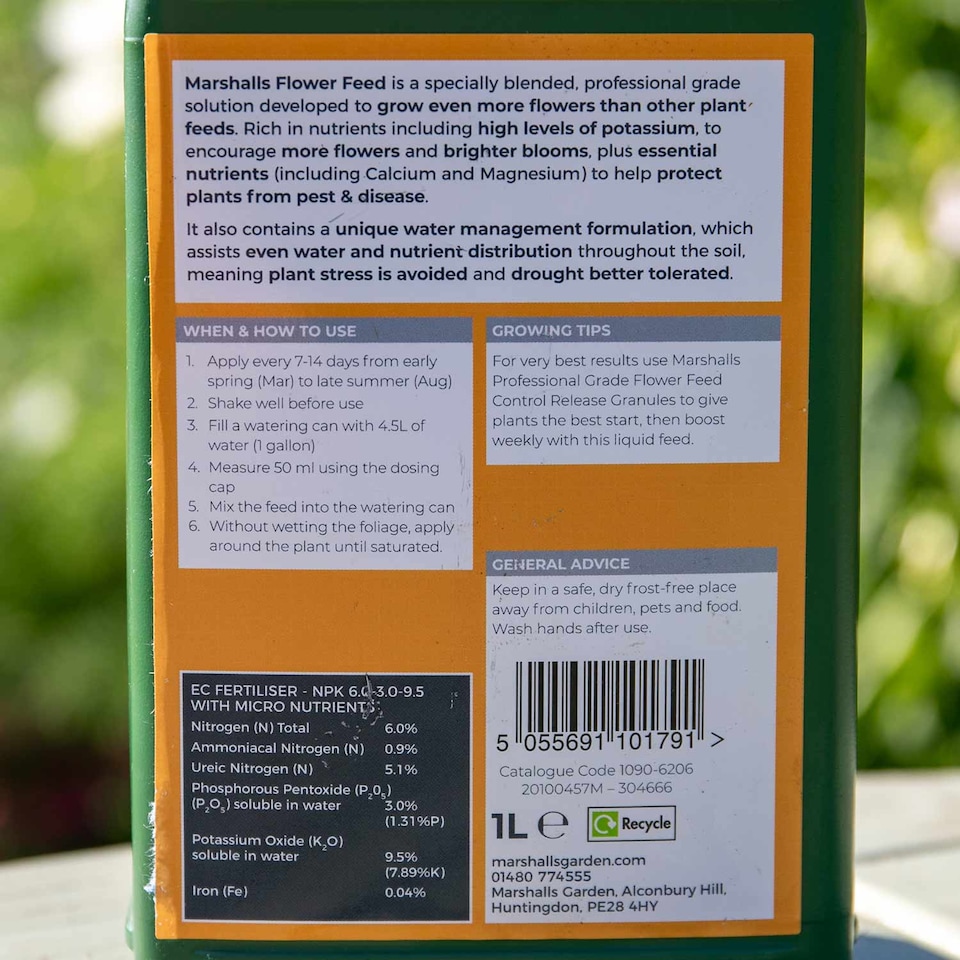 image 1 of Marshalls Garden Organic Liquid Flower Feed 1 Litre