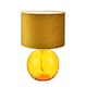 image 5 of Contemporary Ochre Ribbed Glass Table Lamp with Soft Velvet Mustard Shade | Yellow | Ochre | 1