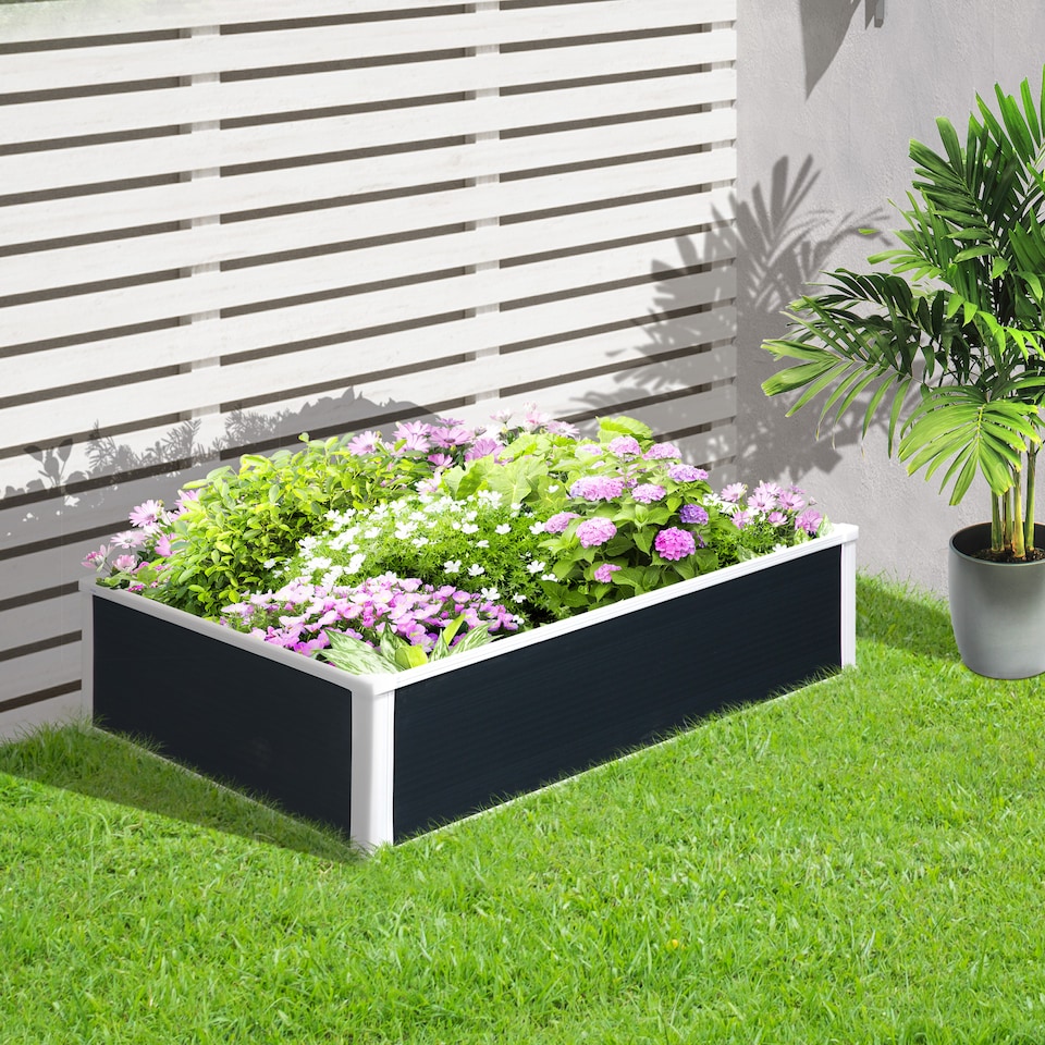 image 1 of Outsunny Garden Raised Bed Planter Grow Containers Flower Pot PP 120 x 90cm