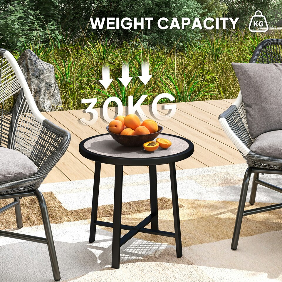 image 1 of Outsunny 50.5cm Round Garden Table with SPC Tabletop