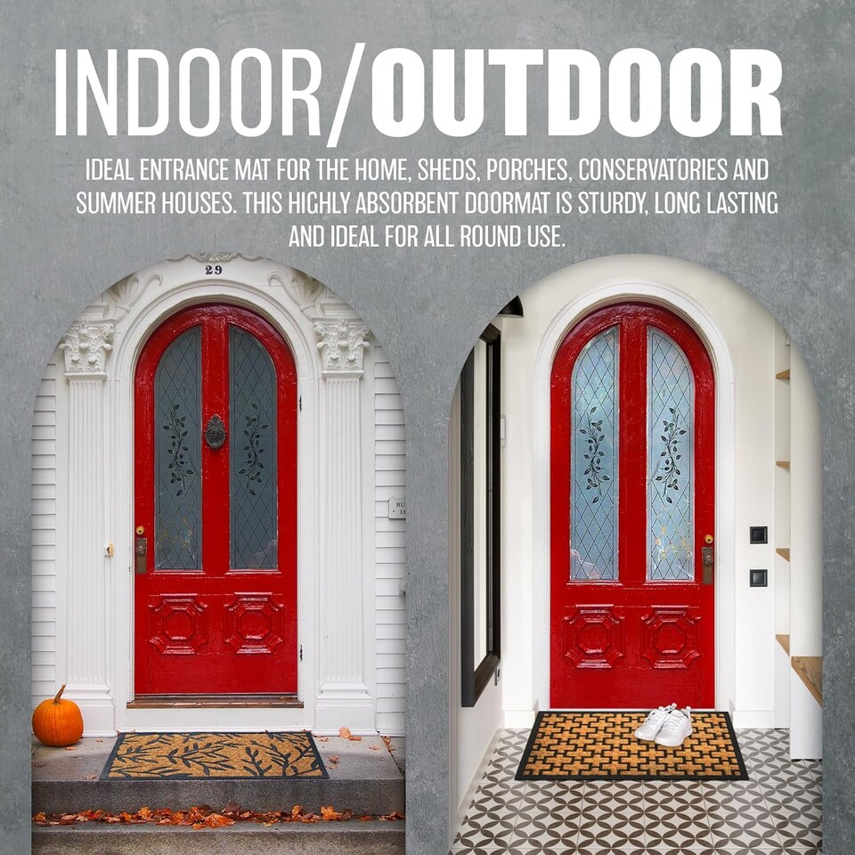 image 1 of Home Entryway Heavy Duty Non Slip Door Mat Panama Home Welcome Coir