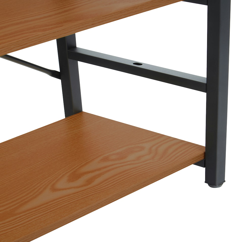 image 1 of Laxton 3 Tier Red Pomelo Shelf Unit Brown