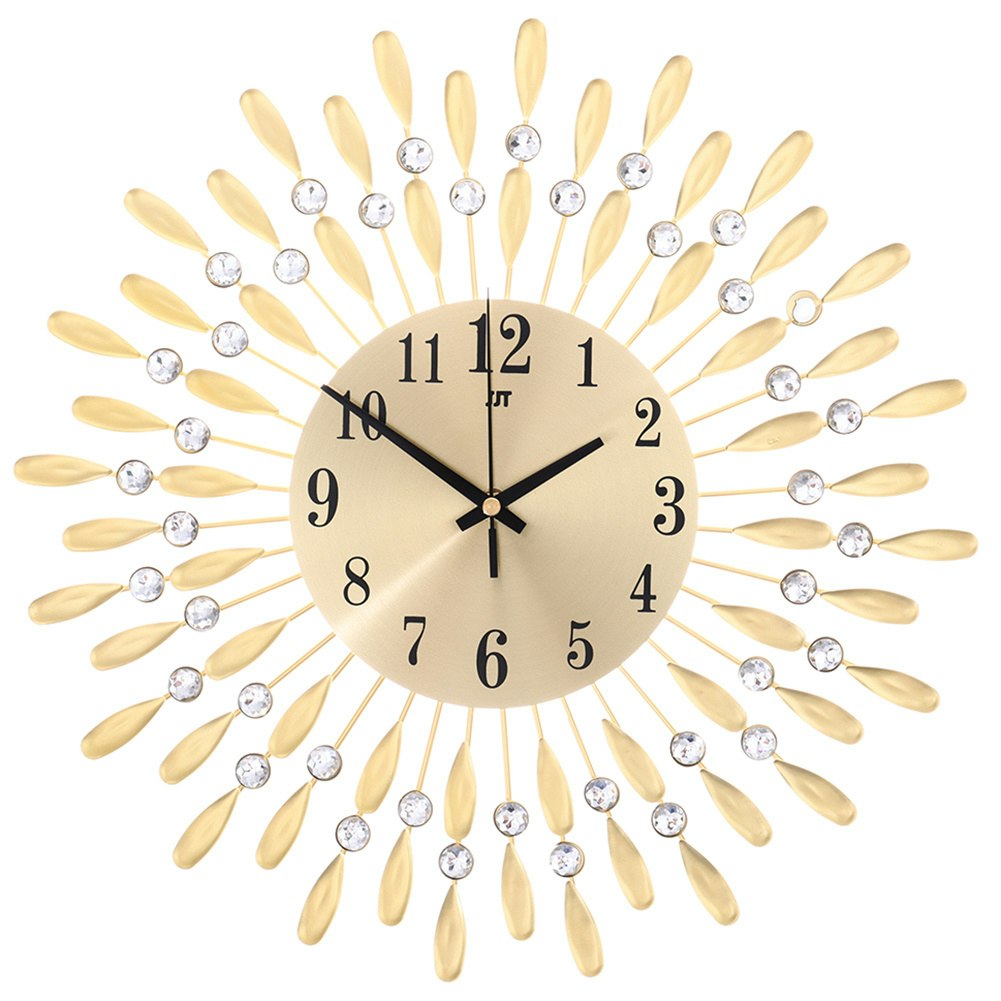 Living and Home 3D Silent Drop-Shape Metal Wall Clock with Crystal