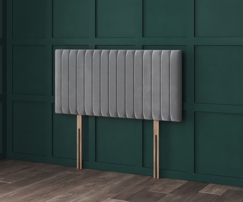 image 1 of Grey Velvetto Apollo Headboard | Grey | 3FT Single 20"inch Headboard