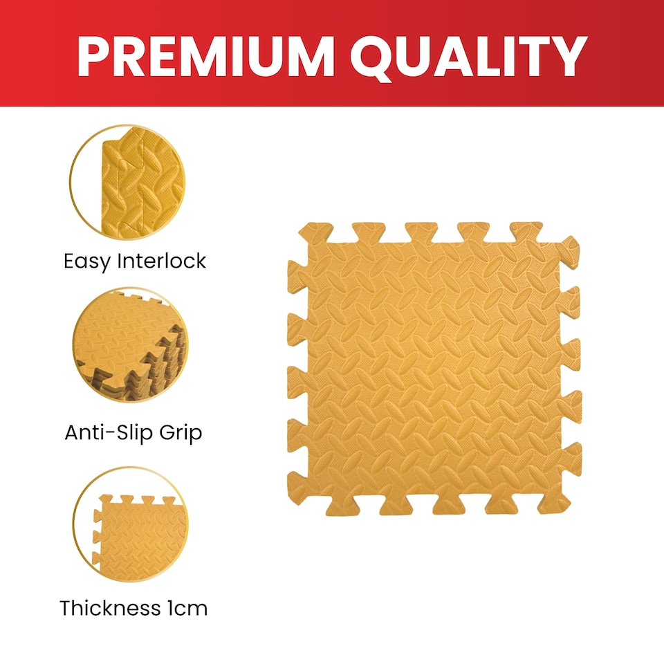 image 1 of Pack of 4 30x30cm Light Orange Coloured 1cm Thick EVA Foam Mats
