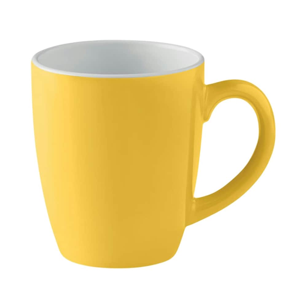 image 1 of MidOcean Trent Coloured Ceramic Mug - Yellow/White - One Size