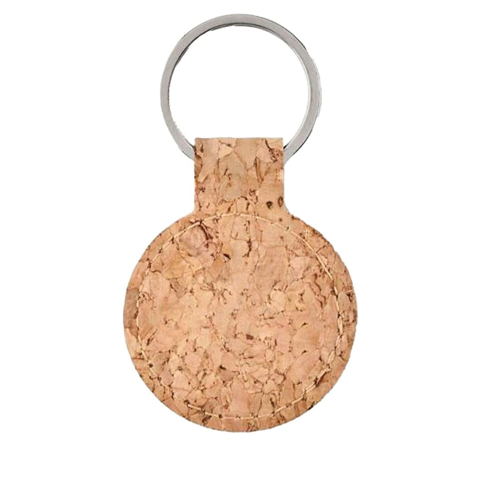 image 1 of MidOcean Cincin Round Cork Keyring - Beige - One Size