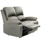 image 3 of Faux Leather 2 Seat Reclining Sofa In Light Grey
