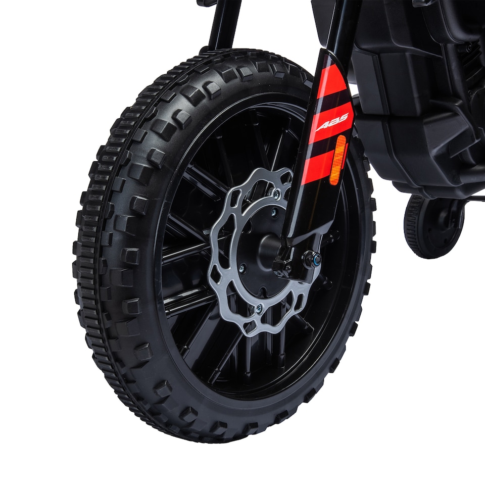 image 1 of AIYAPLAY 12V Kids Motorcycle, Aprilia Licensed Electric Motorbike with Training Wheels, Spring Suspension, LED Light, Music, USB, Kids Electric Bike for Boys, Girls, Red and Black