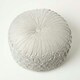 image 5 of Homescapes Grace Pleated Velvet Grey Pouffe