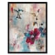 image 1 of Hummingbird Zinnia Flower Blooms Oil Living Room Black Framed Wall Art Print A4