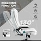 image 6 of Vinsetto Office Chair w/ Heating Massage Points Relaxing Reclining Cream White