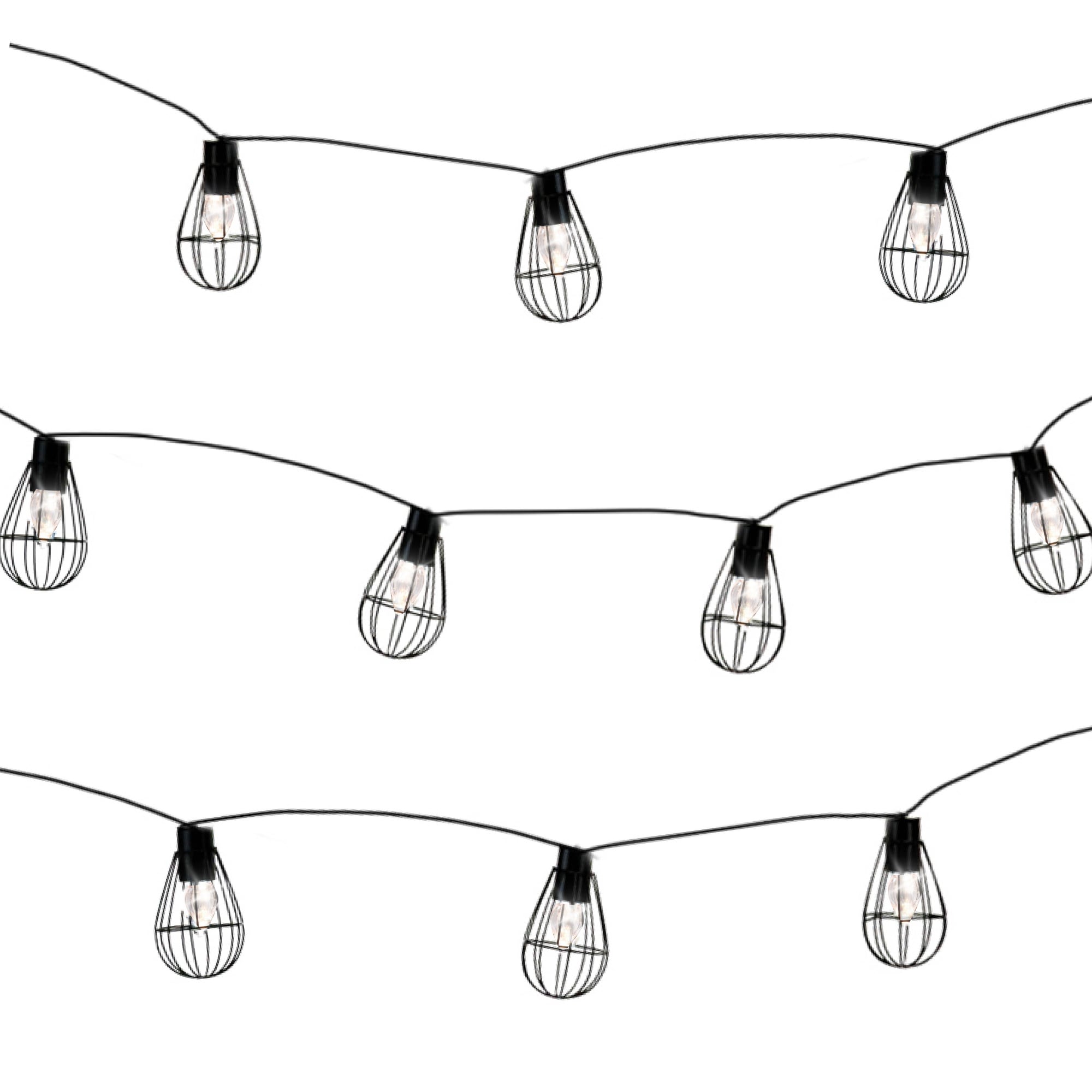 Solar String Lights with 8 Metal Bulbs Decorative LED Light