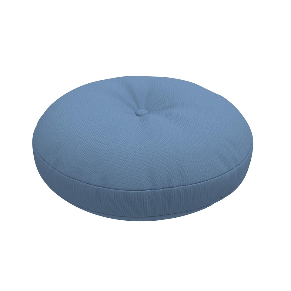 image 1 of Covers&All Button Tufted Round Seat Cushion, Thick Outdoor Indoor Pillows for Patio Benches or Chairs Cushions, Sky Blue