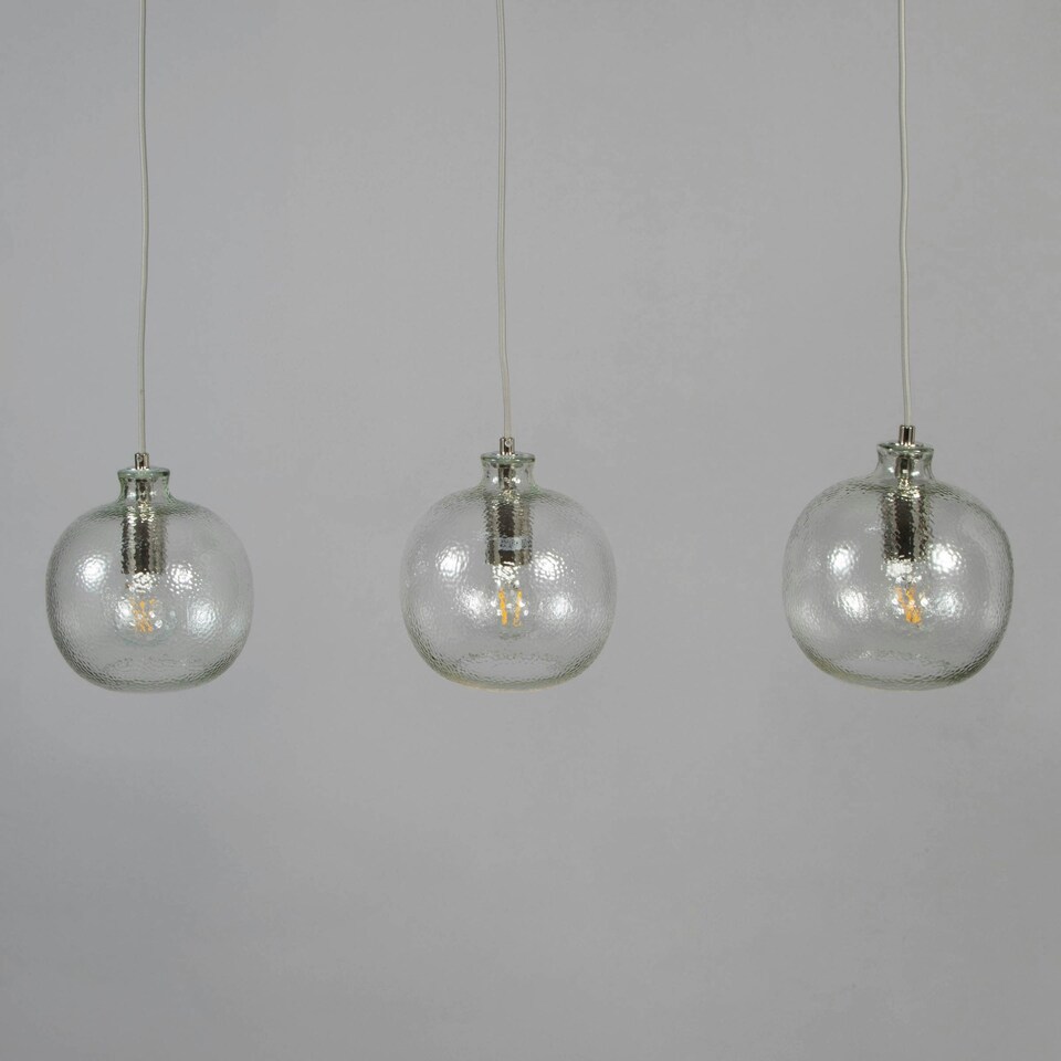 image 1 of BHS Alfie Bobble Glass 3 Light Pendant Bar, Clear