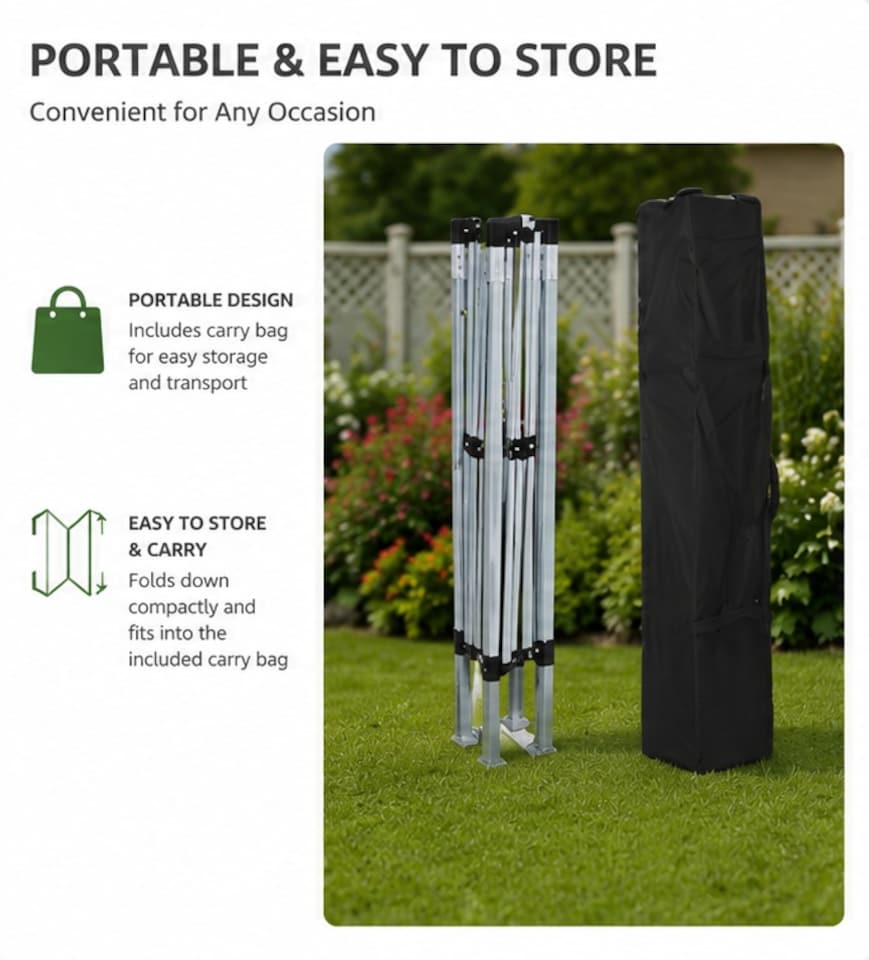 image 1 of MCC Direct Gazebo 3x3 Pop Up Garden Party Tent 3m x 3m Marquee Canopy