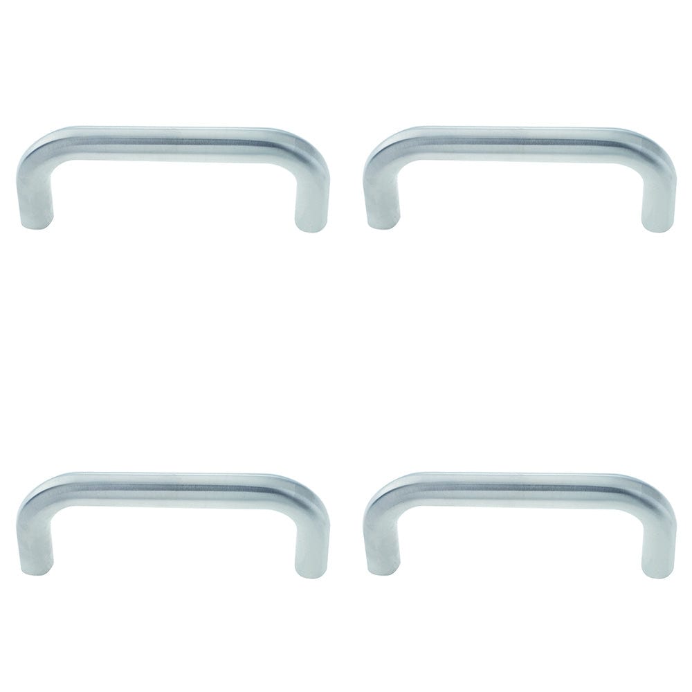 4 PACK Premium Stainless Steel 19mm D Shape Pull Handle Grade 304 - Satin Finish Door Handle