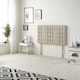image 4 of Astoria Divan Bed Base with 2 Drawers & 30 Inch Diamante Headboard in Tweed Fabric | Brown | Natural | Super King