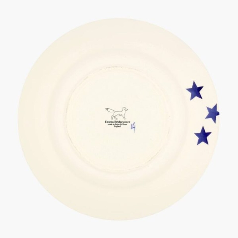 image 1 of Dinner Plate: 1 x 26.5cm Emma Bridgewater Blue Dinner Plate, Ceramic White