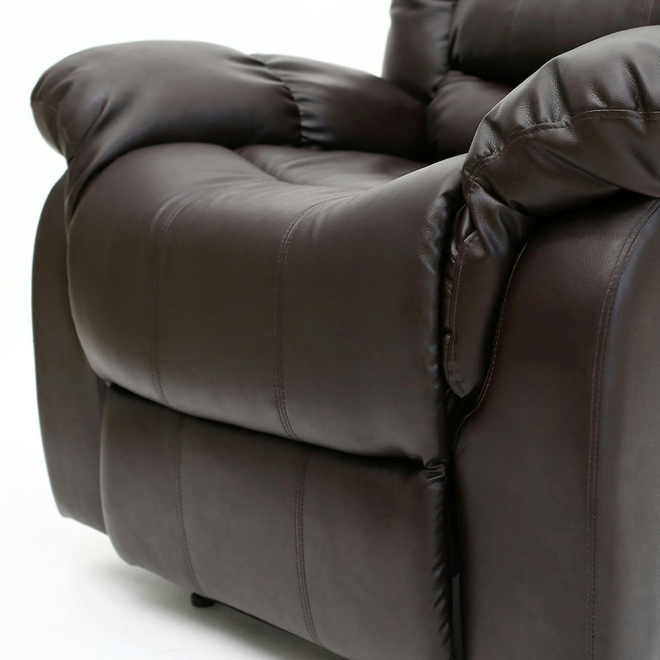 image 1 of Seattle Manual Recliner Armchair Home Lounge Bonded Leather Chair (Brown)