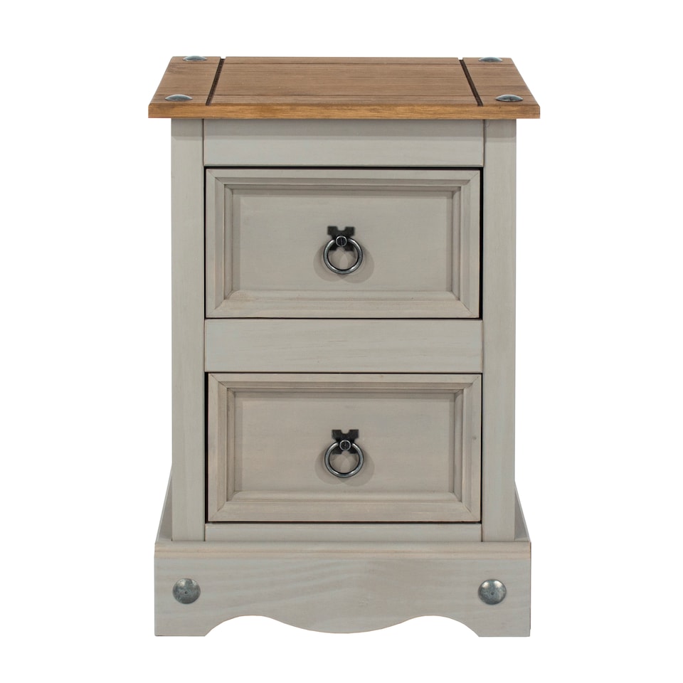 image 1 of Corona Premium 2 Drawer Petite Bedside Cabinet - Shaker-Style Nightstand with Dovetail Drawers | Grey | Grey Wax | One Size | 1