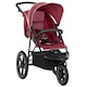 image 1 of HOMCOM Foldable Three-Wheeler Baby Stroller w/ Sun Canopy, Storage - Red