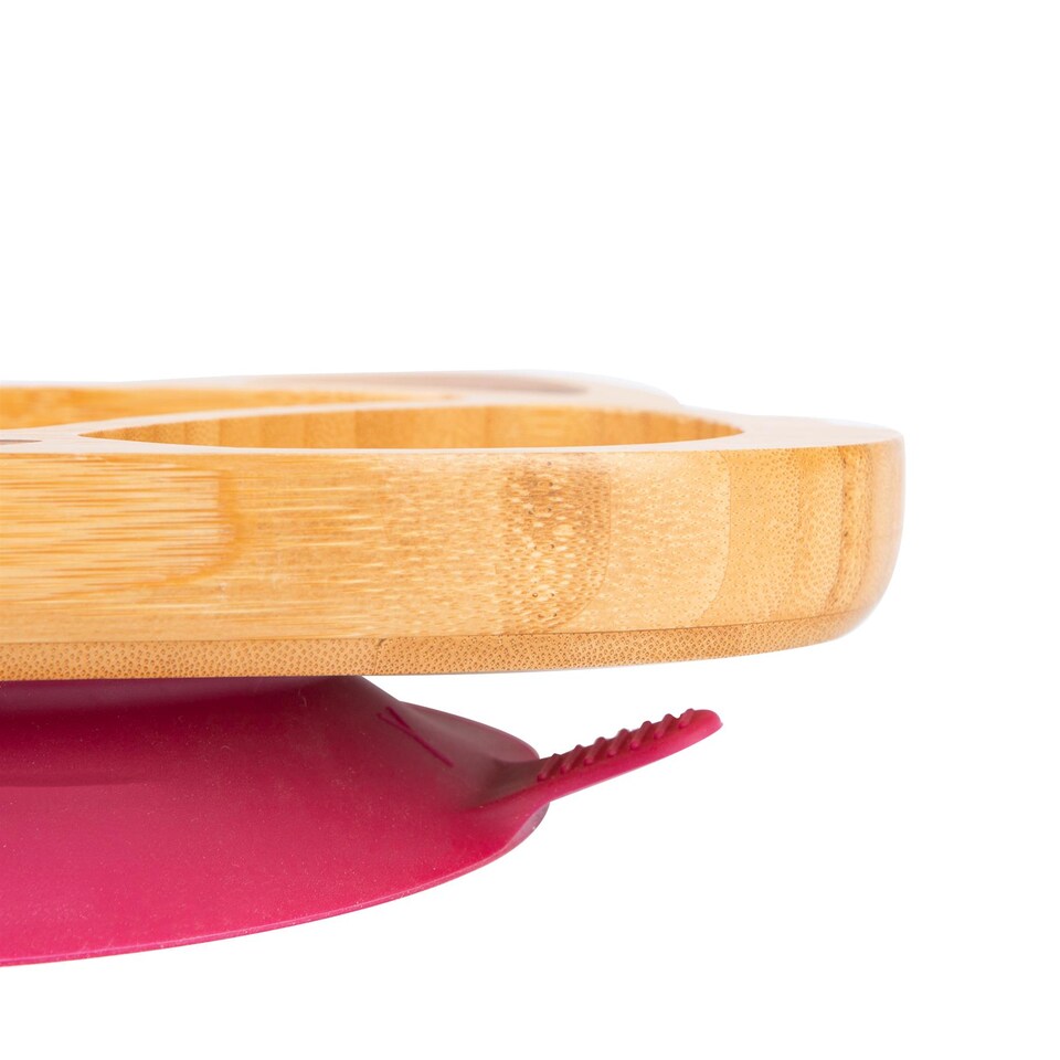 image 1 of Tiny Dining Children's Bamboo Suction Fox Plate - Red | Red | Red