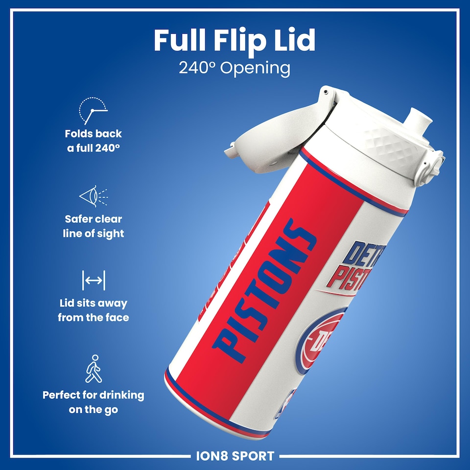 image 1 of NBA x Sport, Insulated Bottle, NBA GameDay, 750ml (24oz) | White | NBA GameDay Detroit Pistons | One Size