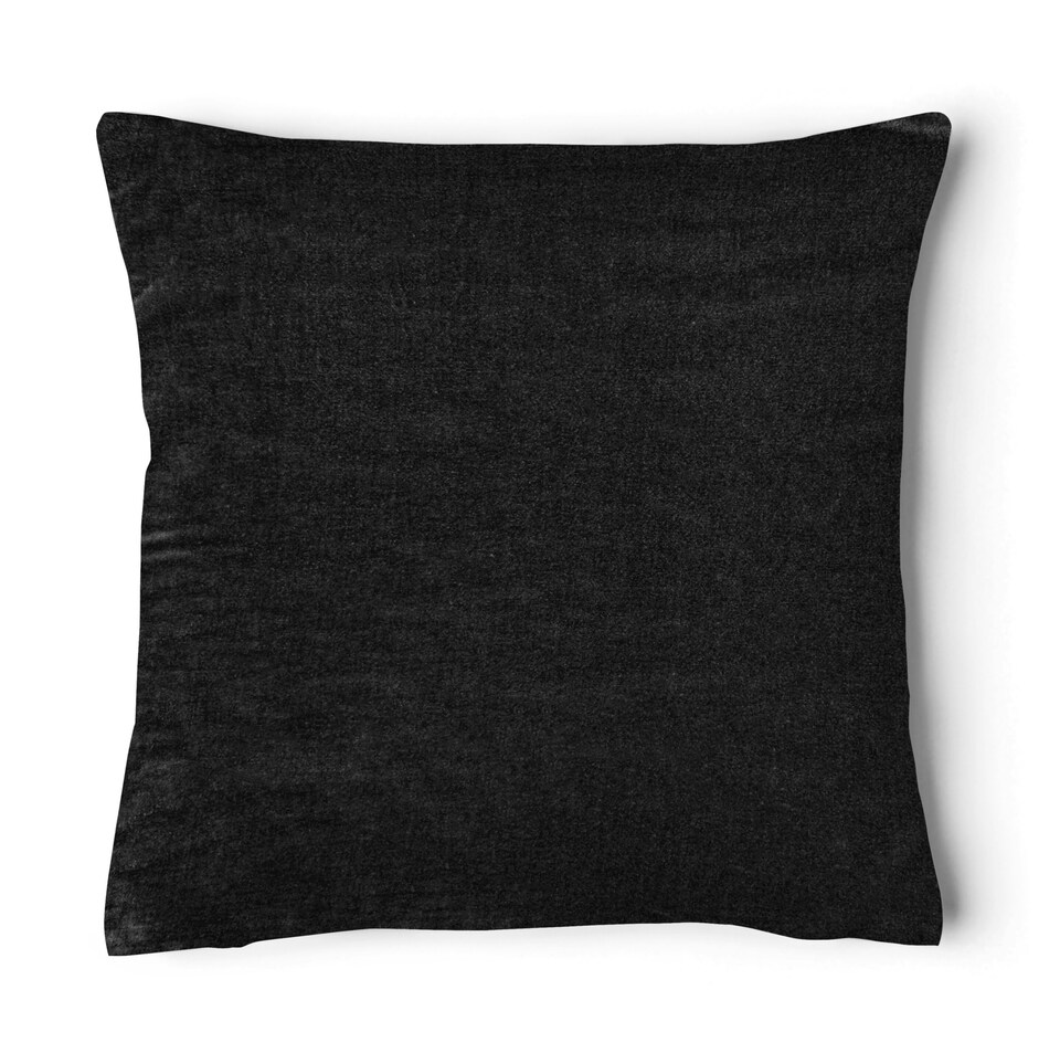 image 1 of Plain Velvet Soft Cushion - 43cm x 43cm | Black