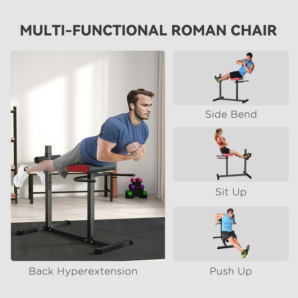 image 1 of SPORTNOW Back Extension Roman Chair for Back, Abdominal and Gluteal Training