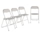 image 1 of 4-Pc Folding Chair Set with Cushioned Velvet Seat and Back | Cream | 4
