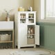 image 2 of kleankin Bathroom Floor Storage Cabinet Standing Unit Kitchen Cupboard W/ Doors