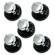 image 1 of SPARES2GO Control Knob for Stoves Newhome Oven Cooker (Pack of 5 Knobs) Black | Silver