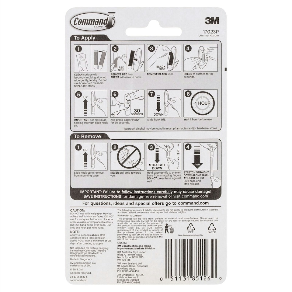 image 1 of Command Mounting Strips (Pack of 6) - White - Large