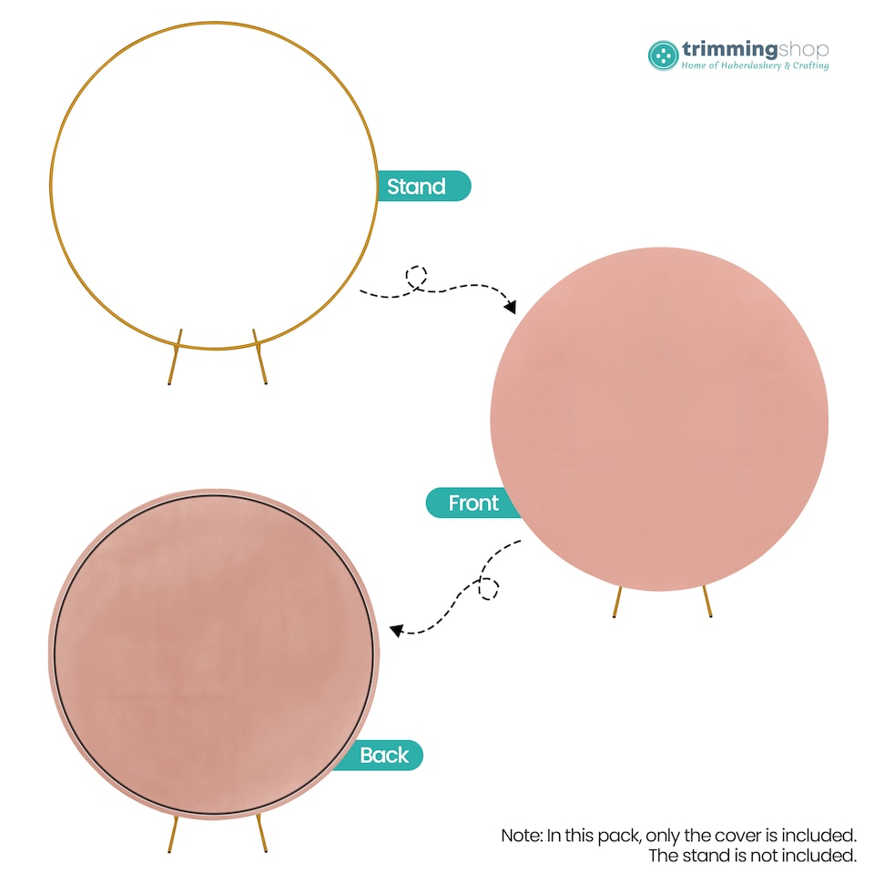image 1 of 160GSM Rose Gold Round Arch Backdrop Cover - 200cm