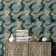 image 2 of Arthouse Abstract Marble Textured Wallpaper - Teal/Gold - 10m x 53cm Green