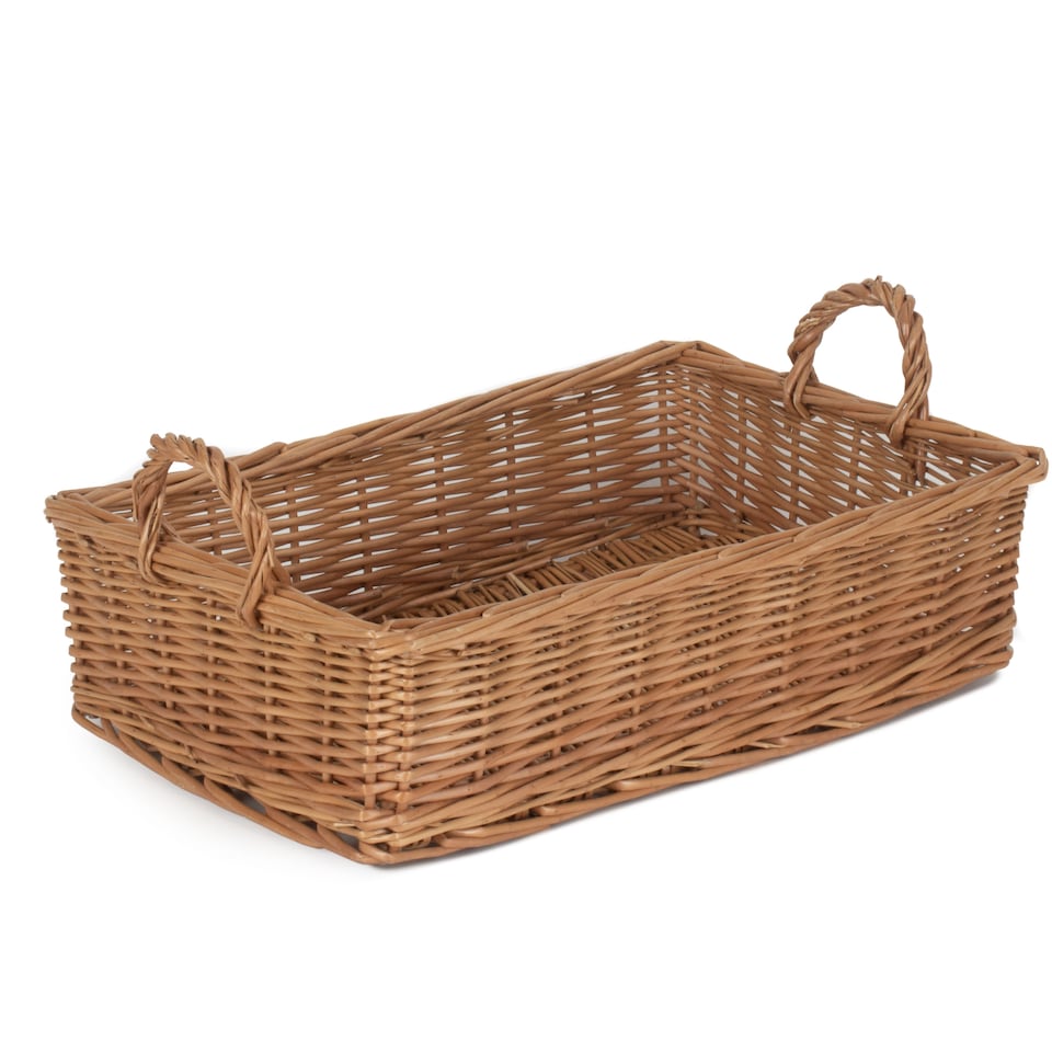 image 1 of Medium Wicker Rectangular Display Basket | Brown | Brown | Medium