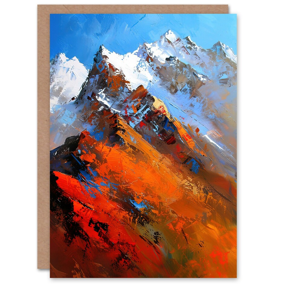 image 1 of Alayan Mountain Range Palette Knife Him Her Birthday Card