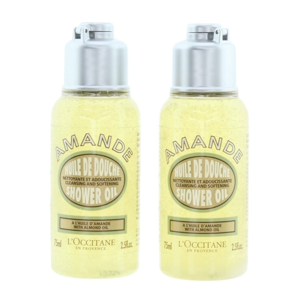 L'Occitane Amande Almond Shower Oil 75ml x 2 Cleansing & Softening