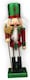 image 7 of 25cm Red Green Wooden Nutcrackers Soldiers King Drummer Christmas Ornament 4pcs Set