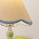 image 5 of ValueLights Bobbin Green Wall Light with Blue Trim Scallop Shade | Green