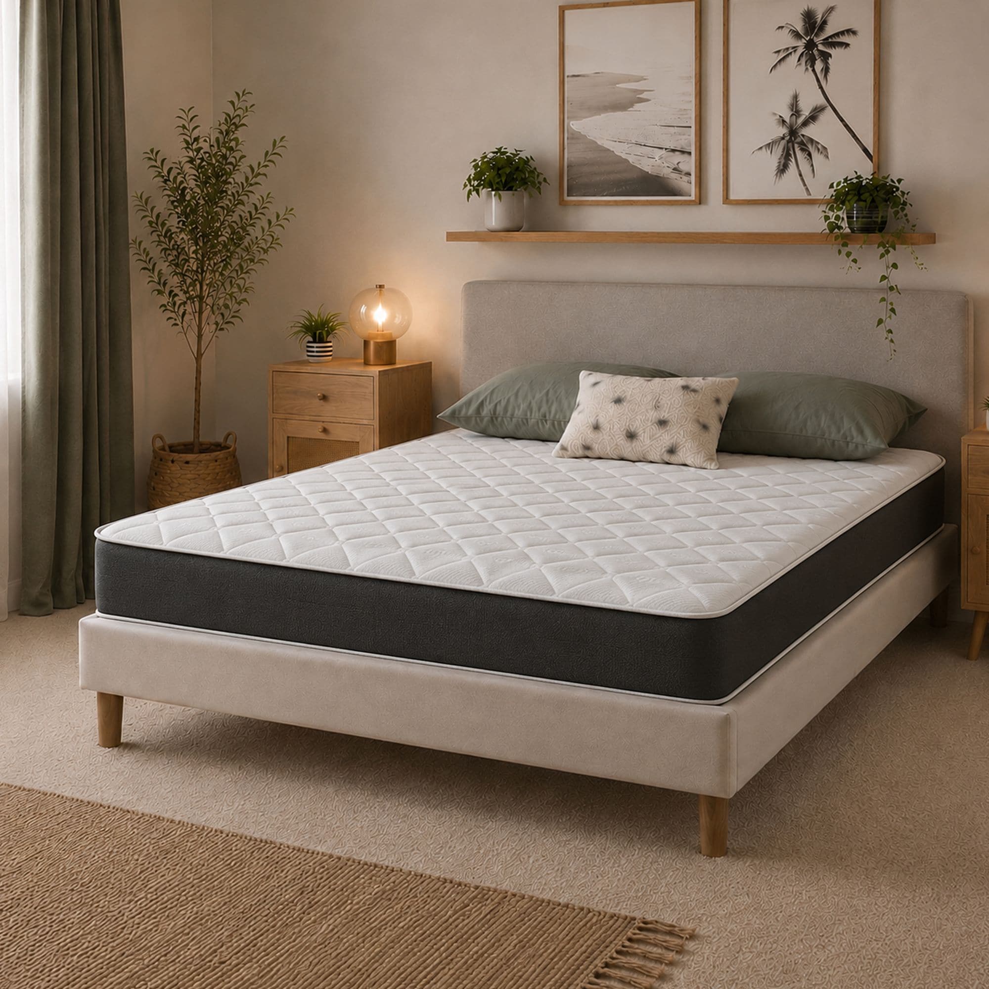 Hybrid Mattress - Soft Feel, Memory Foam & Spring Support | Black