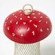 image 2 of Homescapes Red Mushroom Hanging Bird Feeder