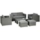 image 1 of Outsunny 6pc Garden Furniture Set Rattan Sofa Outdoor Wicker Table Ottoman Stool
