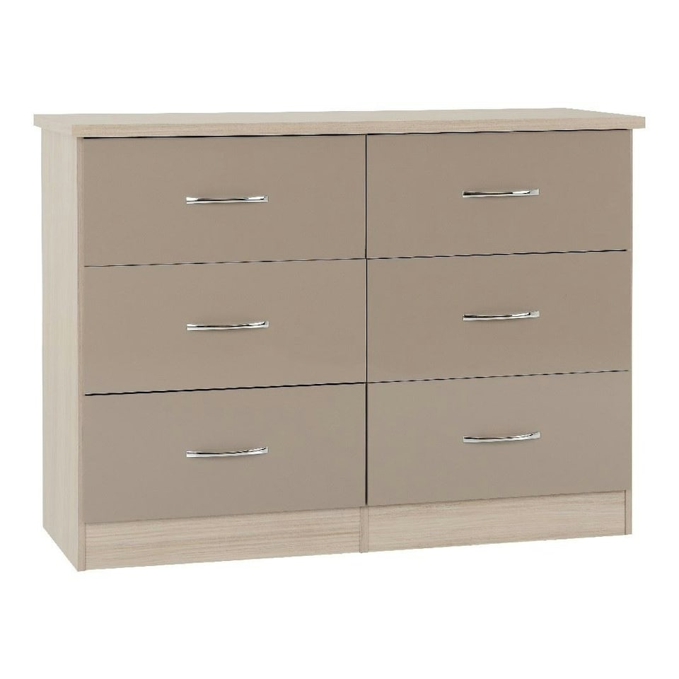 image 1 of Nevada 6 Drawer Chest Grey | 3D Effect Grey
