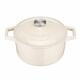 image 1 of Cooks professional Cast Iron Casserole Dish 20cm - Ovenproof Pan with Lid | White | Ivory