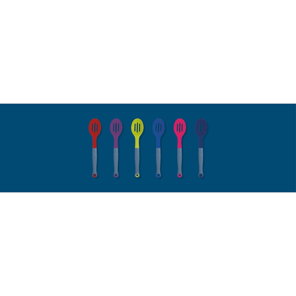 image 1 of Colourworks Slotted Serving Spoon Pink