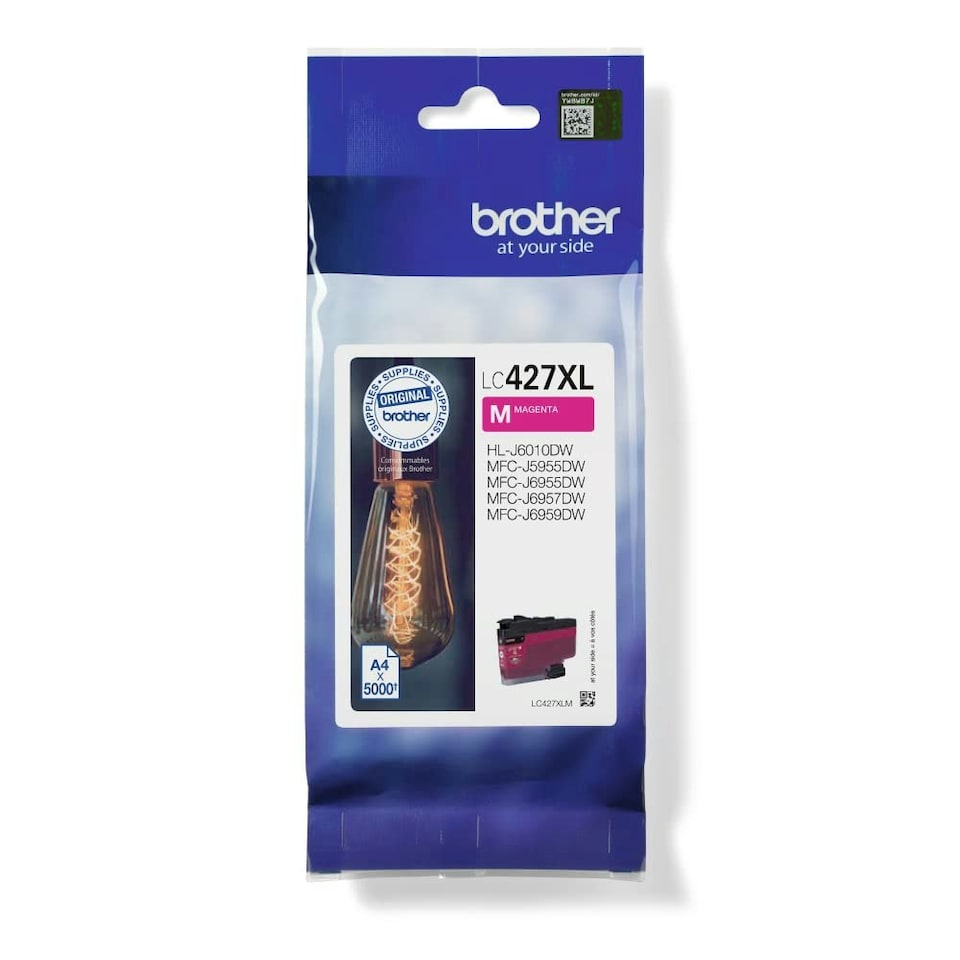 image 1 of BROTHER LC-427XLM Inkjet Cartridge, Magenta, Single Pack, High Yield, Includes 1 x Inkjet Cartridge, Genuine Supplies